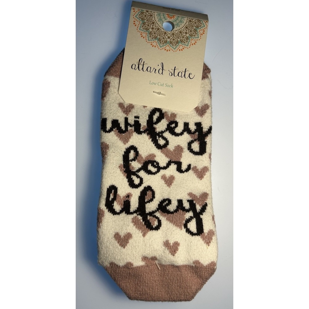 Wifey For Lifey Pink Socks By Altar'd State New made In USA